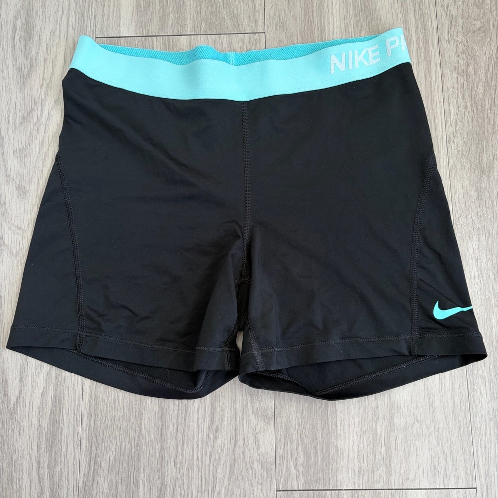 Nike Women's Athletic Shorts in Black and Teal